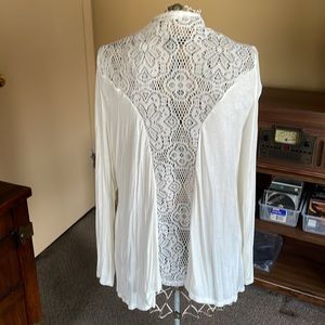 Ginger G Long Sleeve Cardigan  Beach Coverup with Lace